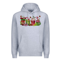 Heather Grey wine coffee cups Premium Hoodie - texasbilliewilder