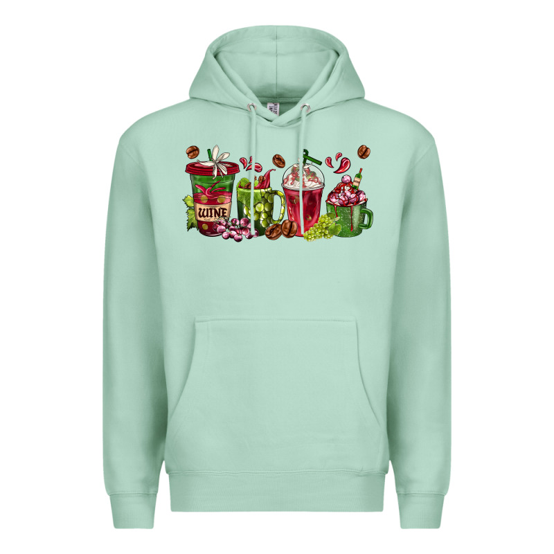 Wine Coffee Cups Premium Hoodie by texasbilliewilder | Teevron