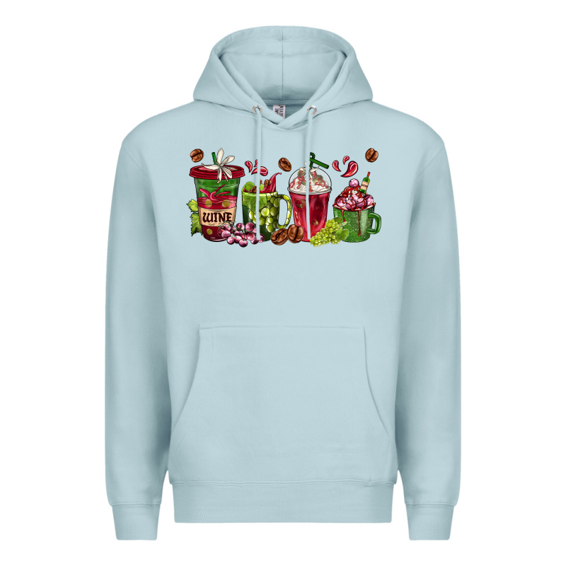 Wine Coffee Cups Premium Hoodie by texasbilliewilder | Teevron