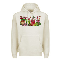 Oatmeal Heather wine coffee cups Premium Hoodie - texasbilliewilder