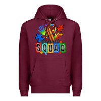 Burgundy basketball support squad autism Premium Hoodie - Zillion Design Studio