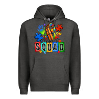Charcoal Heather basketball support squad autism Premium Hoodie - Zillion Design Studio