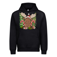 Black christmas reindeer Urban Hoodie - MaliasSmallBusiness