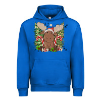 Cobalt christmas reindeer Urban Hoodie - MaliasSmallBusiness