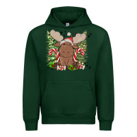 Forest Green christmas reindeer Urban Hoodie - MaliasSmallBusiness