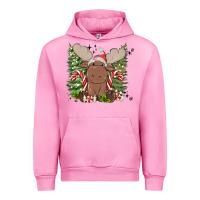 Fuchsia Pink christmas reindeer Urban Hoodie - MaliasSmallBusiness