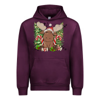 Mauve Wine christmas reindeer Urban Hoodie - MaliasSmallBusiness