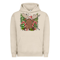 Pigment French Oak christmas reindeer Urban Hoodie - MaliasSmallBusiness