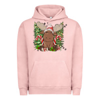 Pigment Salmon christmas reindeer Urban Hoodie - MaliasSmallBusiness