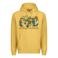 Antique Gold with god all things are possible with cross Premium Hoodie - texasbilliewilder