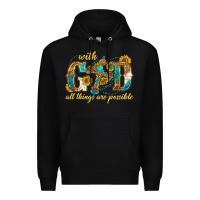 Black with god all things are possible with cross Premium Hoodie - texasbilliewilder