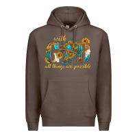 Coffee with god all things are possible with cross Premium Hoodie - texasbilliewilder