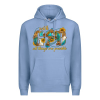 Colony Blue with god all things are possible with cross Premium Hoodie - texasbilliewilder