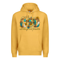 Mustard with god all things are possible with cross Premium Hoodie - texasbilliewilder