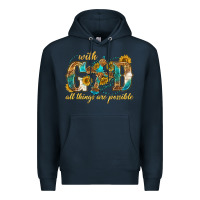Navy with god all things are possible with cross Premium Hoodie - texasbilliewilder