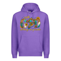 Purple with god all things are possible with cross Premium Hoodie - texasbilliewilder