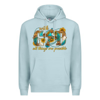 Blue Mist with god all things are possible with cross Premium Hoodie - texasbilliewilder