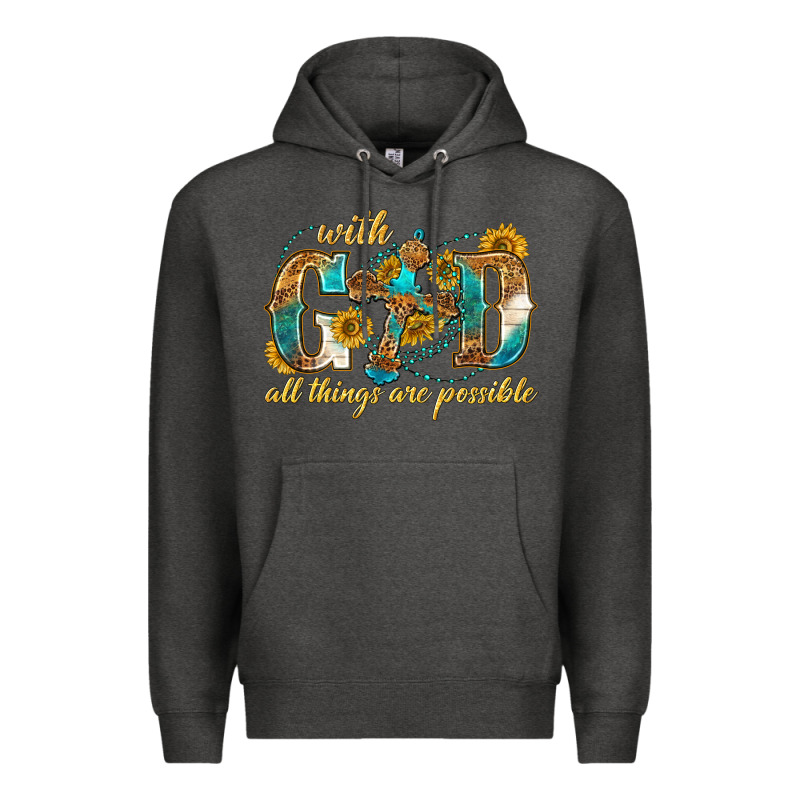 With God All Things Are Possible With Cross Premium Hoodie by texasbilliewilder | Teevron