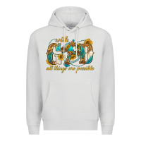 Dove Grey with god all things are possible with cross Premium Hoodie - texasbilliewilder