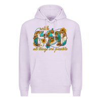 Lilac with god all things are possible with cross Premium Hoodie - texasbilliewilder