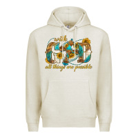 Oatmeal Heather with god all things are possible with cross Premium Hoodie - texasbilliewilder