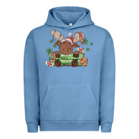 Pigment Pebble Blue christmas reindeer Urban Hoodie - MaliasSmallBusiness
