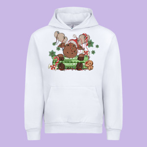Christmas Reindeer Urban Hoodie Designed By Maliassmallbusiness
