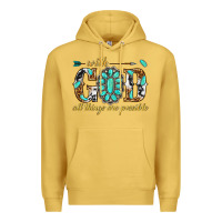 Antique Gold with god all things are possible with gemstone Premium Hoodie - texasbilliewilder
