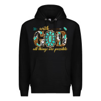 Black with god all things are possible with gemstone Premium Hoodie - texasbilliewilder