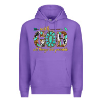 Purple with god all things are possible with gemstone Premium Hoodie - texasbilliewilder