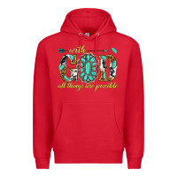 Red with god all things are possible with gemstone Premium Hoodie - texasbilliewilder