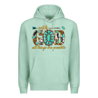 Seafoam with god all things are possible with gemstone Premium Hoodie - texasbilliewilder