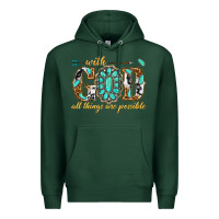 Sports Green with god all things are possible with gemstone Premium Hoodie - texasbilliewilder