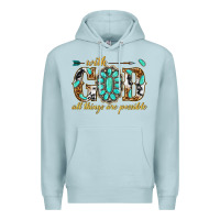 Blue Mist with god all things are possible with gemstone Premium Hoodie - texasbilliewilder