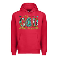 Cardinal with god all things are possible with gemstone Premium Hoodie - texasbilliewilder