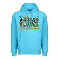 Ocean Blue with god all things are possible with gemstone Premium Hoodie - texasbilliewilder