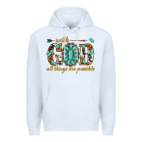 White with god all things are possible with gemstone Premium Hoodie - texasbilliewilder
