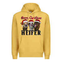 Antique Gold Merry Christmas Heifers Premium Hoodie - RanaPortraitStore