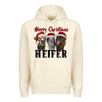 Sandshell Merry Christmas Heifers Premium Hoodie - RanaPortraitStore