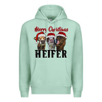 Seafoam Merry Christmas Heifers Premium Hoodie - RanaPortraitStore