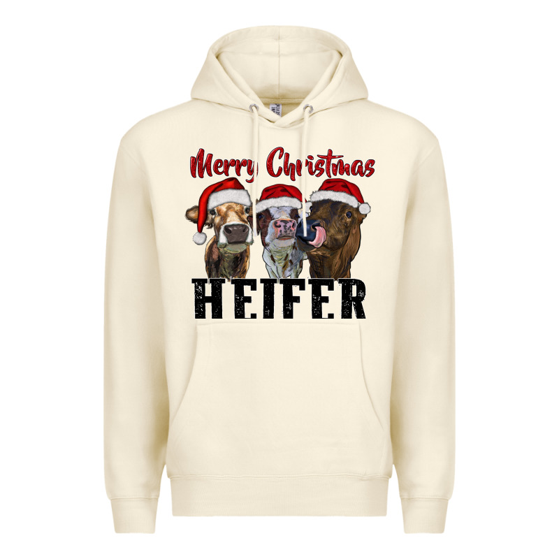 Merry Christmas Heifers Premium Hoodie by RanaPortraitStore | Teevron