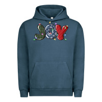 Pigment Midnight Navy joy christmas lights Urban Hoodie - MaliasSmallBusiness