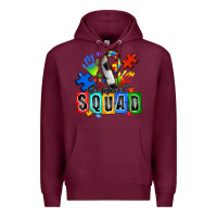 Burgundy soccer support squad autism Premium Hoodie - Zillion Design Studio
