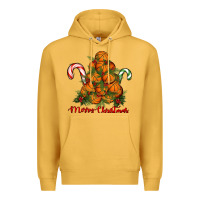 Mustard Merry Christmas Basketball Premium Hoodie - RanaPortraitStore