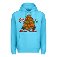 Ocean Blue Merry Christmas Basketball Premium Hoodie - RanaPortraitStore