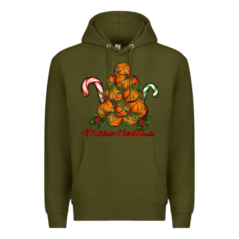 Merry Christmas Basketball Premium Hoodie by RanaPortraitStore | Teevron