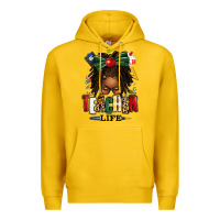 Lemon teacher life afro locs messy bun Premium Hoodie - texasbilliewilder