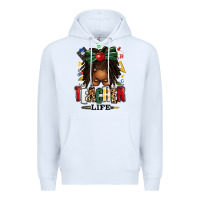 White teacher life afro locs messy bun Premium Hoodie - texasbilliewilder