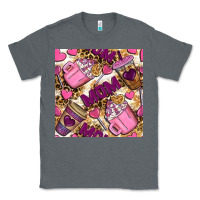 Charcoal Heather Mom Coffee Cups With Leopard Digital Paper Classic Tee - BundleAndBundleShop