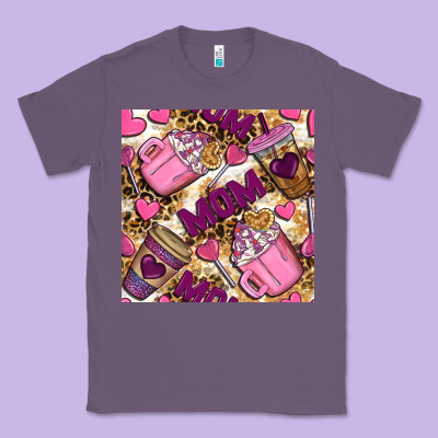 Mom Coffee Cups With Leopard Digital Paper Classic Tee Designed By Bundleandbundleshop